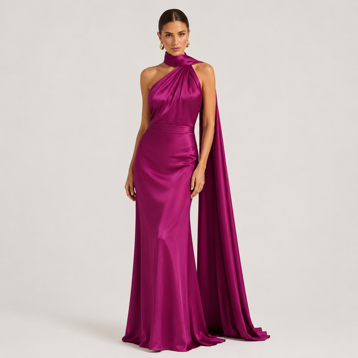 Natalia | Vestido Largo de Fiesta con Cuello Halter